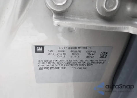 2016 Cadillac Cts Standard from USA, damaged, VIN 1G6AW5SX6G0110039